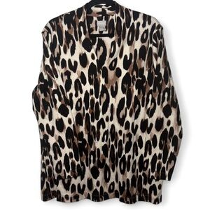 Chico’s Leopard Print Pima Cotton Shirt XL Petite NWT Animal Print